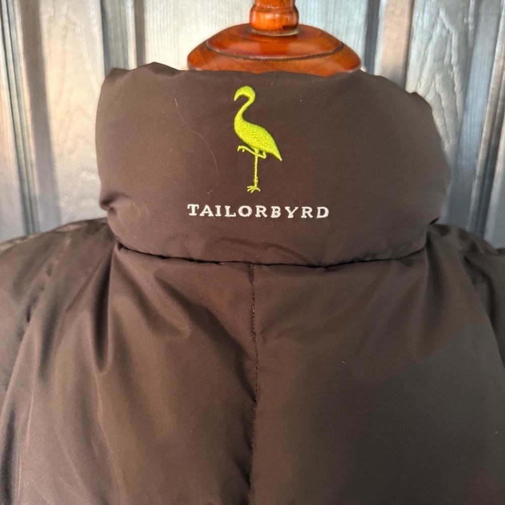 TailorByrd Brown Down Filled Fleece Lined Puffer Vest Mens Size Medium Outdoor - Picture 7 of 9